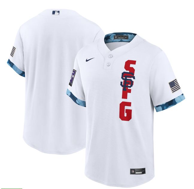 Men San Francisco Giants Blank White 2021 All Star Game Nike MLB Jersey
